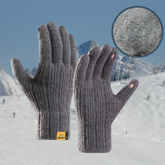 Winter Velvet Lining Warm Gloves Touch Screen Knitted Gloves