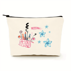 Canvas Cosmetic Bag Large Capacity Travel Makeup Bag