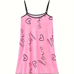 Heart & Art Letter Print Cami Nightdress