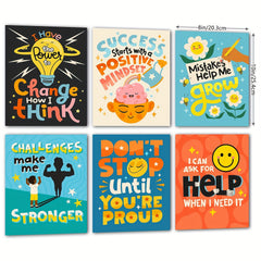 6pcs Classroom Wall Decor Growth Mindset Posters for School D cor