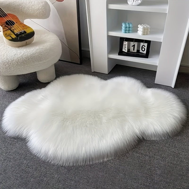 Fluffy Cloud Shape Faux Fur Area Rug 2x3 Feet