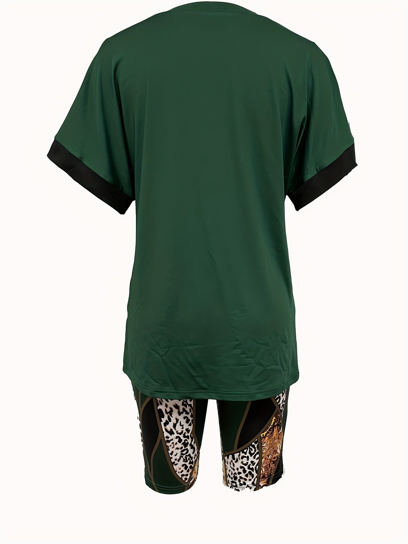 Faith Letter Print Tee & Geo Print Shorts Set