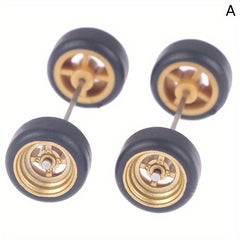 1/64 Toy Car Model Modified Wheels Rubber Tires