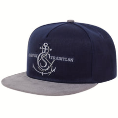 Anchor Embroidery Snapback Hat Hip Hop Baseball Cap Navy Adjustable