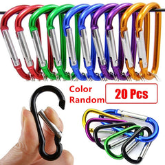 20pcs Carabiner Keychains Aluminum Alloy D ring Buckle Spring Snap Hook Clip
