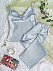 Satin Pajama Set with Cami Top & Pants