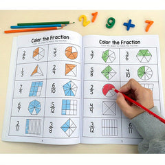 Fraction Practice Workbook for Grades 3-5, Colorful Illustrations