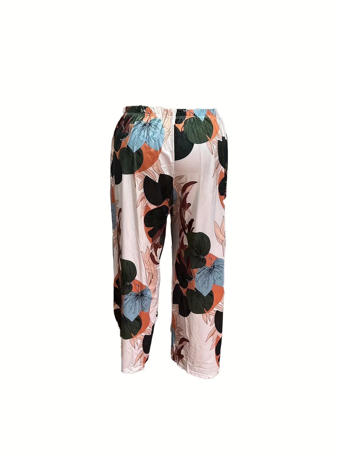 Floral Lounge Pants Drawstring Comfort Pajama Pants