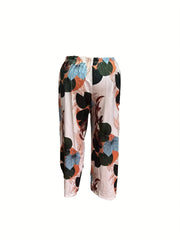Floral Lounge Pants Drawstring Comfort Pajama Pants