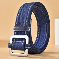 Square Buckle Casual Cloth Belt Solid Sports Belt Unisex