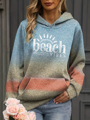 Tie Dye Letter Print Hoodie Long Sleeve Sweatshirt