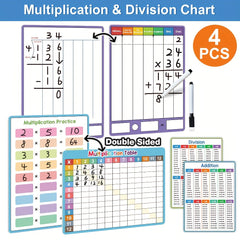 Double Sided Multiplication & Division Chart Whiteboard Colorful Math Tool