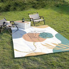 Waterproof Abstract Flower Print Picnic Mat