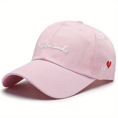 Heart Embroidery Couple Baseball Cap Unisex Adjustable Dad Hats