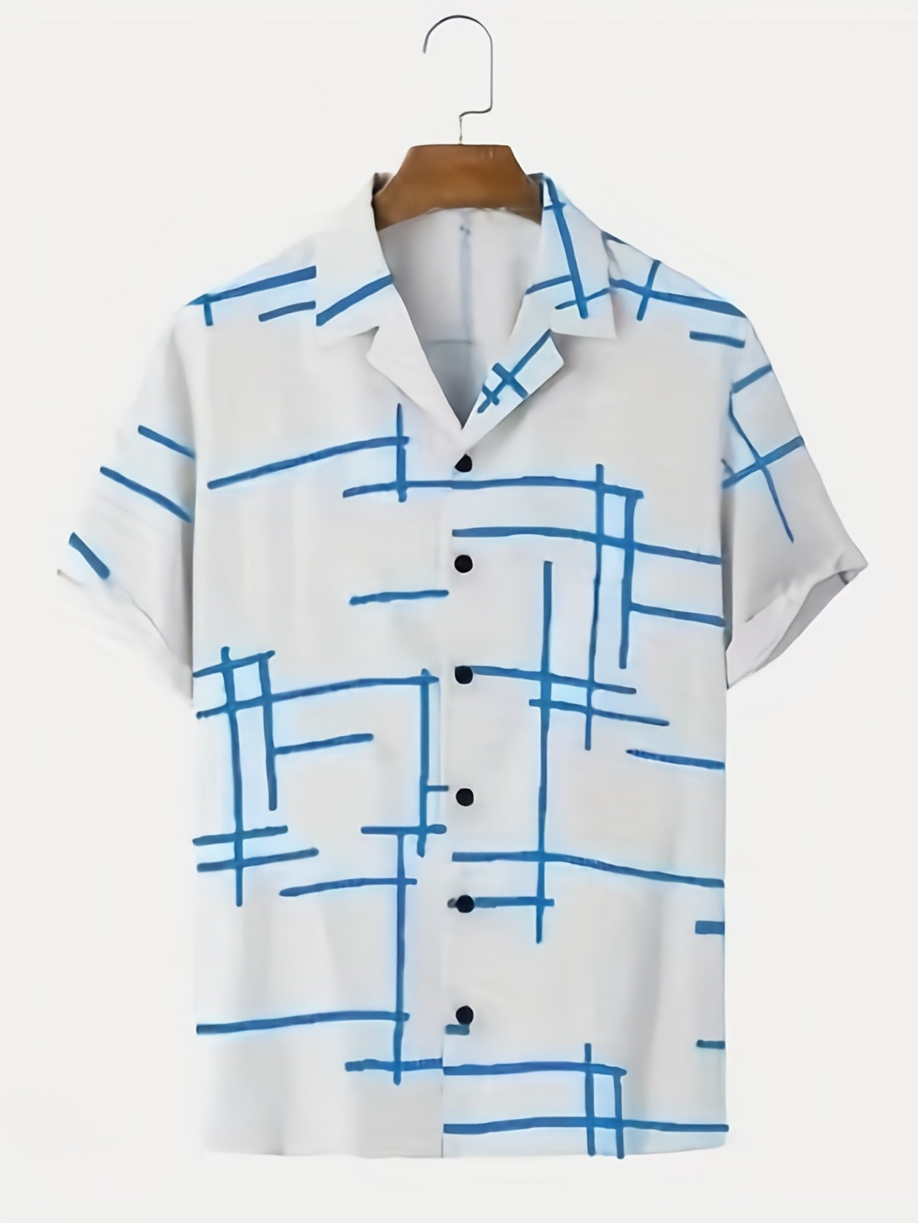 Stripe Print Men's Hawaiian Shirt for Summer Vacation