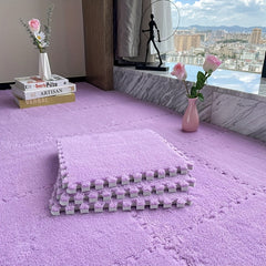 Soft Fluffy Foam Mats for Kids & Pets 11.8x11.8 Puzzle Floor Mat