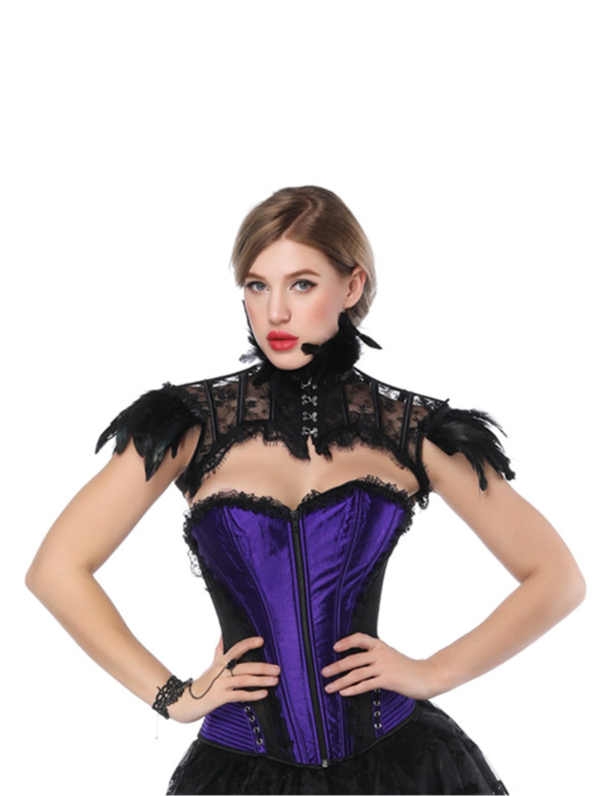 Feather Neck Lace Shawl Costume for Performance Bar Cosplay