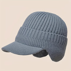 Knitted Winter Hat with Earmuffs for Warmth