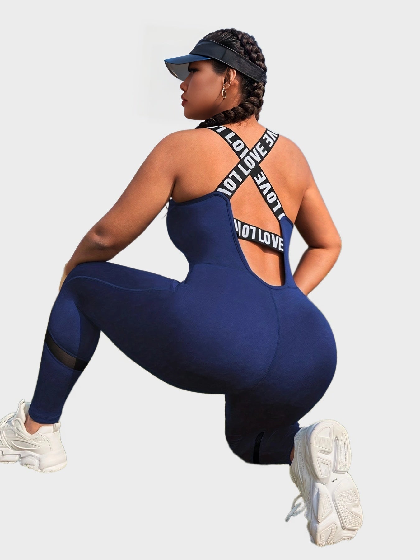 Sporty Jumpsuit Women's Criss Cross Back Skinny Tank Jumpsuit