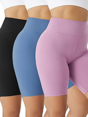 3 Pack Plus Size High Rise Biker Shorts Set
