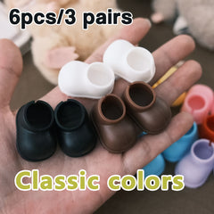 6 Pairs Mini Doll Shoes Anti Slip Styles Perfect Gift