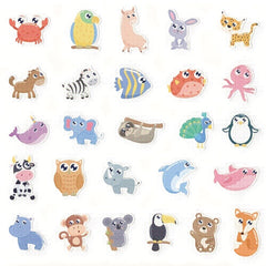 52 Cartoon Animal Stickers Waterproof for Laptop Phone Case Decoration