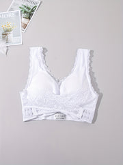 Lace Wireless Push Up Bra Breathable Lingerie