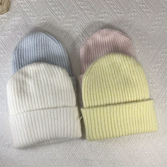 Rabbit Fur Blend Knitted Beanie Hat Warm Ear Protection