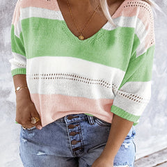 Women's Plus Eyelet Embroidered V Neck Sweater