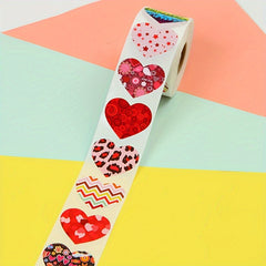 500pcs Heart Sealing Stickers 8 Patterns Gift Decorative Stickers