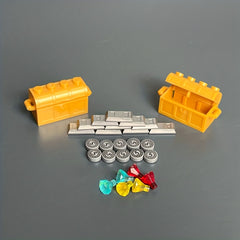 Building Blocks Money Pattern Golden Silvery Cash Blocks Parts Treasure Chest