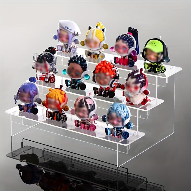 Acrylic Transparent Doll Toy Ladder Display Stand