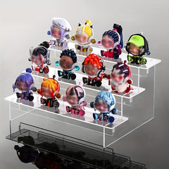 Acrylic Transparent Doll Toy Ladder Display Stand