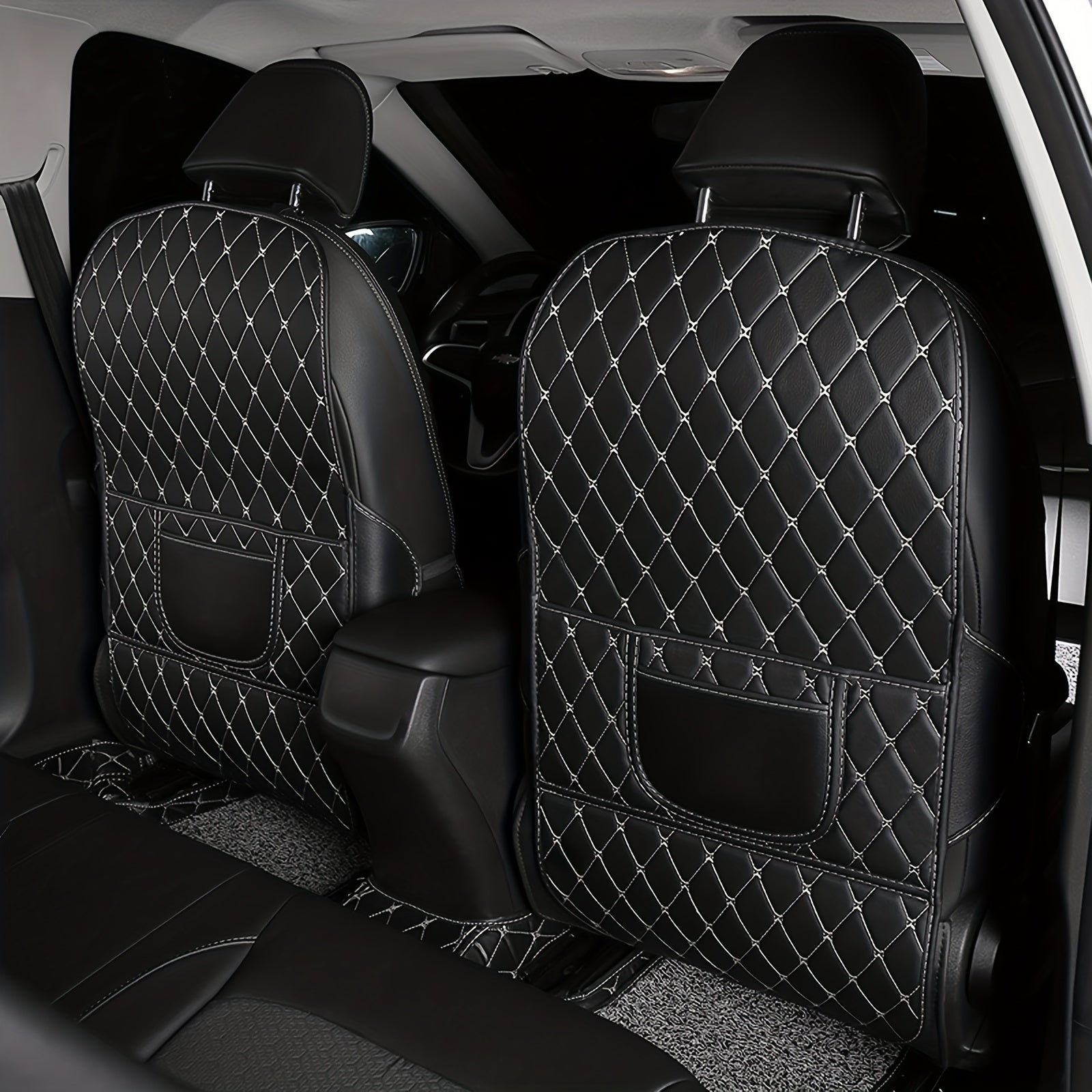 Car Backseat Kick Mats Front Seat Protector Car Storage Bag Caddy