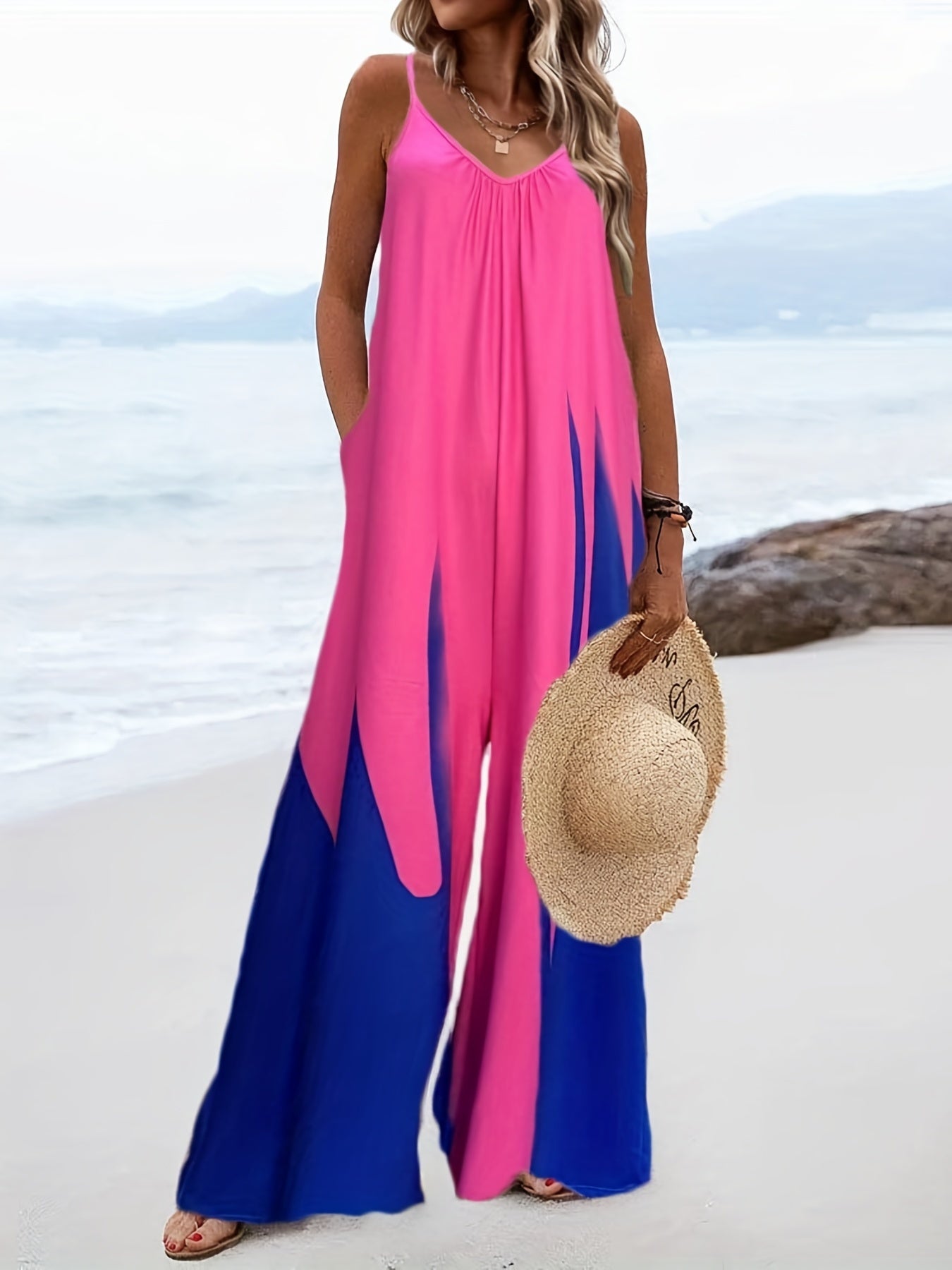 Ruched Spaghetti Strap Jumpsuit Sleeveless