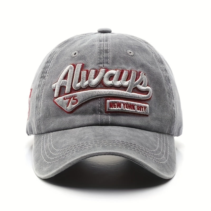 Washed Baseball Vintage Embroidery Distressed Dad Hat Unisex Sun Hat