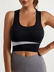 Colorblock Wireless Sports Bra for Running Workout