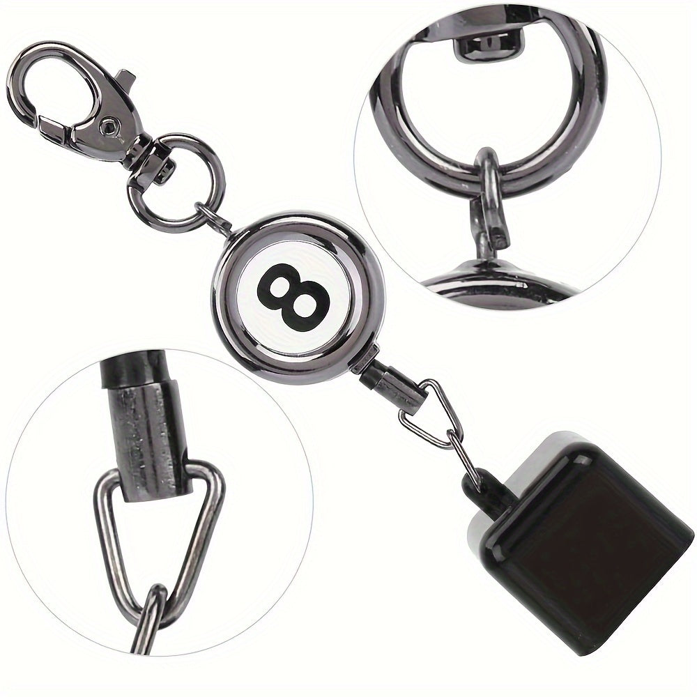 Pool Chalk Holder Billiard Chalk Pocket Cue Bag Clip Retractable Key Ring