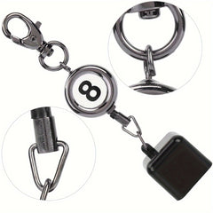Pool Chalk Holder Billiard Chalk Pocket Cue Bag Clip Retractable Key Ring