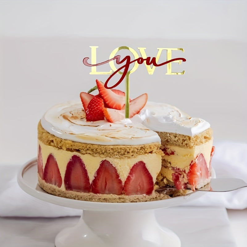 Love You Cake Insert Plate for Birthday Dessert Table