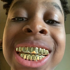 Silvery Teeth Grillz Set Top & Bottom Hip Hop Rapper Jewelry