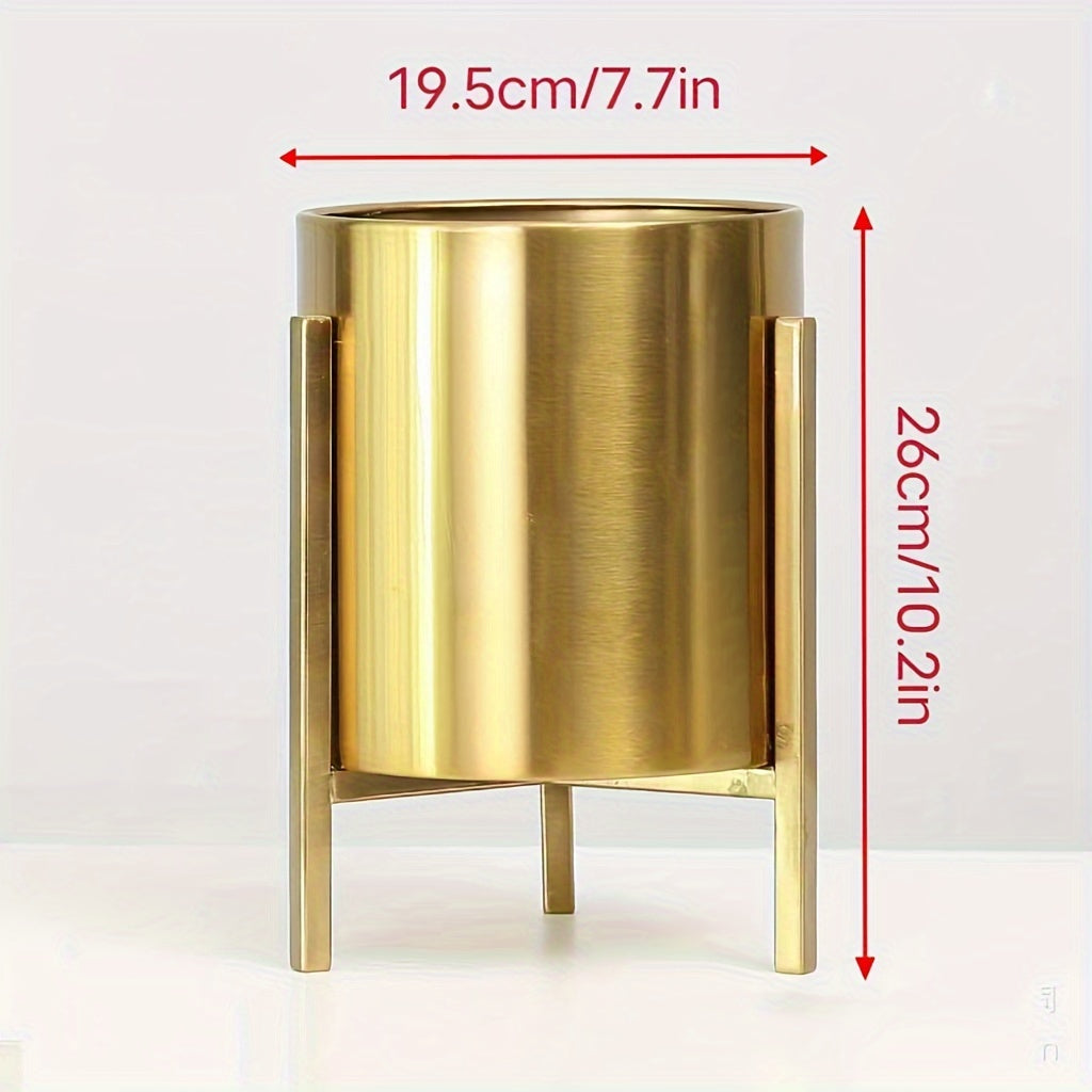 Metal Golden Floor Standing Vase Flower Arranger Plant Holder Home Decor