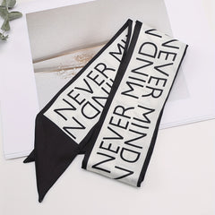 Letter Print Casual Skinny Scarf Long Hair Ribbon Neckerchief