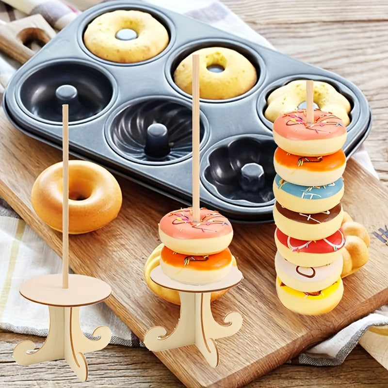 Wooden Donut Stand Cake Holder Party Decorations