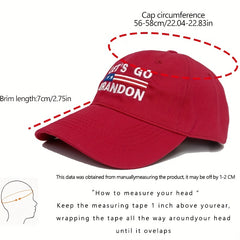 Red Baseball Cap Unisex Adjustable Dad Hat Patriotic Independence Golf Sun Hat