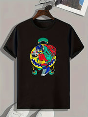 Anime Print Men's Graphic T-Shirt for Summer