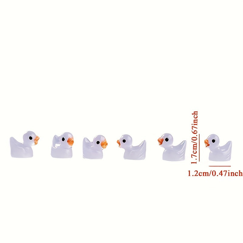 10pcs Luminous Duckling Doll Garden Statue Resin Ornament