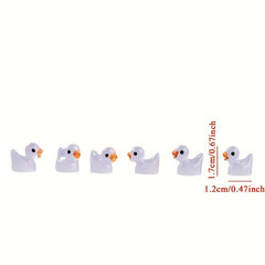 10pcs Luminous Duckling Doll Garden Statue Resin Ornament