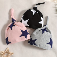 Star Print Infant Hat Set