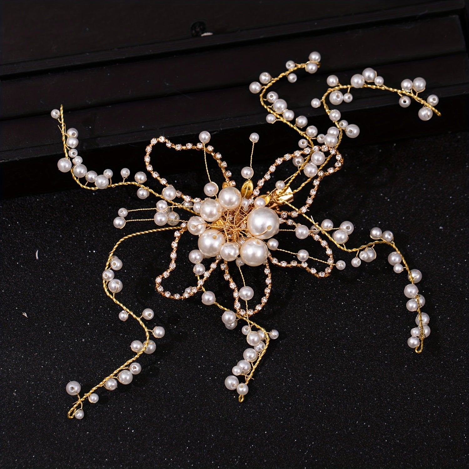 Faux Pearl Hair Clip Bridal Flower Headdress